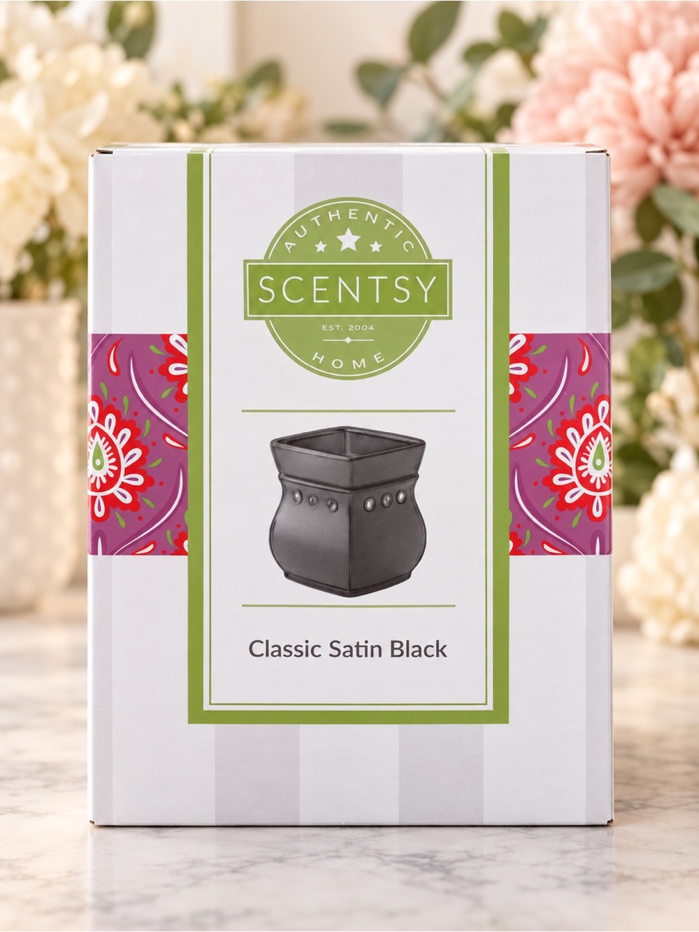 Scentsy Classic Satin Black Decorative Wax Warmer euc